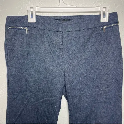 NY & Co 7th Avenue Petite Suit Pants Size 10P Navy Blue Zip Pocket Workwear