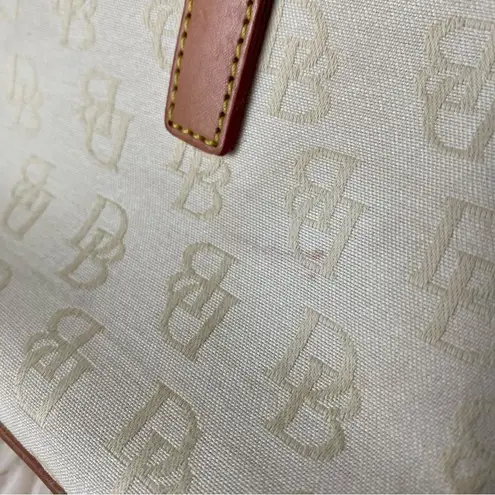 Dooney & Bourke 💚  Small Domed Satchel, Cream canvas/tan leather