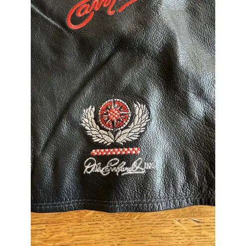 Vintage NASCAR Dale Earnhardt Women's Black 100% Leather Tank Top 2XL Black Size undefined