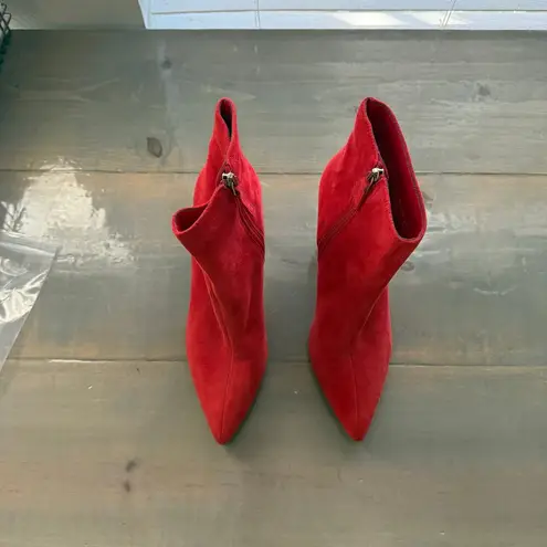 Leith  Red Macee Suede Ankle Booties Sz 9.5 - Image 3