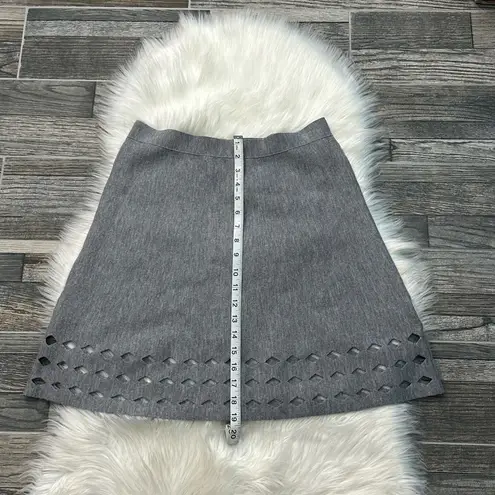 Elie Tahari Gray Laser Cut Wool Skirt