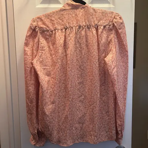 Evan Picone Pink Floral Blouse with Bow | Size 12