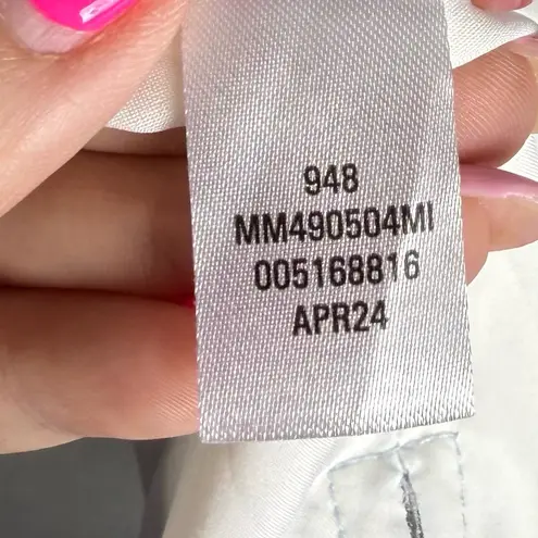 Melrose and Market Women’s Plaid Seersucker Blazer Light Blue White Size Small