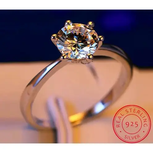 Boutique 1Ct‎ Solitaire Platinum 925 Simulated Diamond Engagement Wedding Ring, Size 8