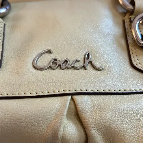 Coach  Ashley convertible satchel or shoulder bag in lime green pebble leather