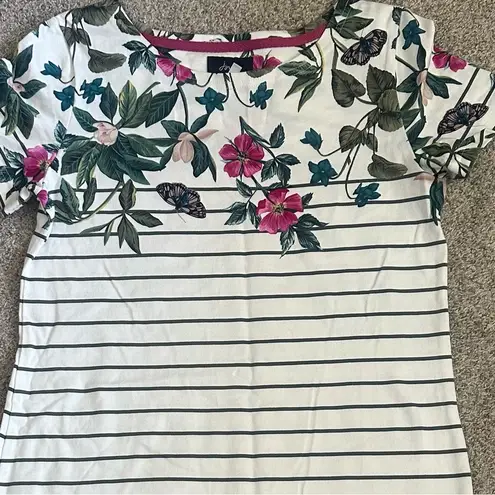 Joules Riviera Print Dress In Spring Wood Botanical White Size 6