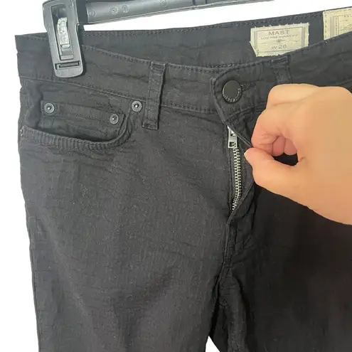 All Saints Womens Mast Skinny Jeans in Croc Black Low Rise Stretch Size 26