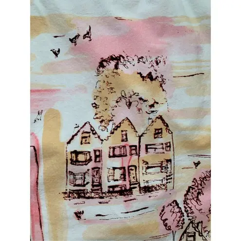 Valerie Stevens Skirt Baby Pink A-line European Landmark Landscape Plus Size