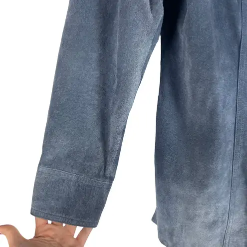 Classiques Entier Suede Jacket Button Front Vintage Blue Size L