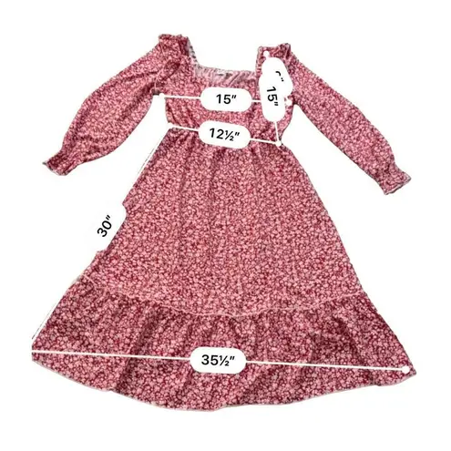 ANNA KASI California Red Floral Dress size M Pink Size M