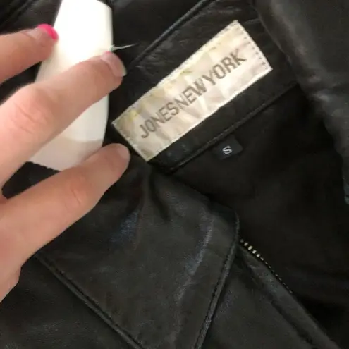 Jones New York Leather zip up jacket never worn