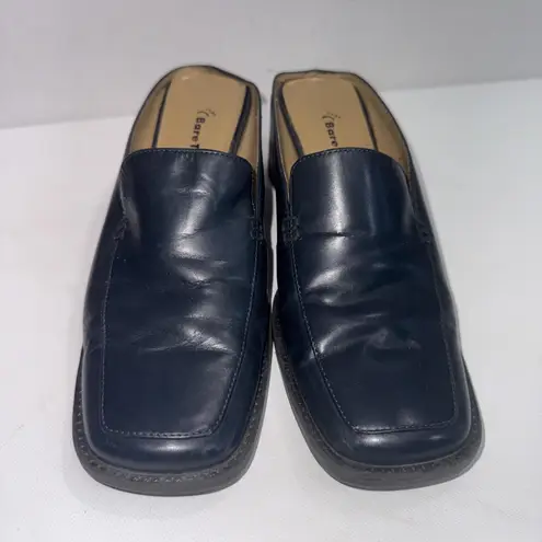 Baretraps Twinkle Leather Black Mules Slip On Clogs Comfort Bare Traps Shoes 7.5