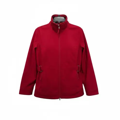 Free Country Size M Med Red Softshell Zip Jacket Faux Fur Lined Poly Spandex