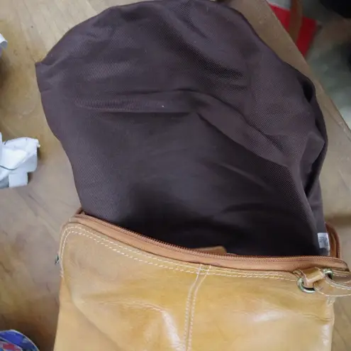 Chaos Leather Collection Small Leather Crossbody Purse Brown