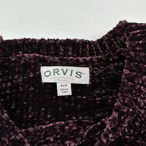 Orvis  Plum Chenille Sweater Size Medium Soft Cozy pull over knit