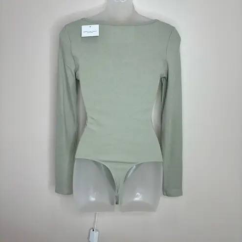 American Eagle  Long Sleeve Ribbed Sage Green bodysuit NWT new size medium