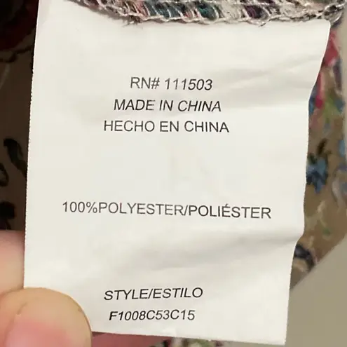 Fig and Flower Button Front Boho Blouse Size Small Multi