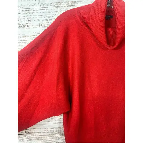 BCBGMAXAZRIA  Women's Acrylic Long Sleeve Ribbed Turtleneck Sweater Red Large