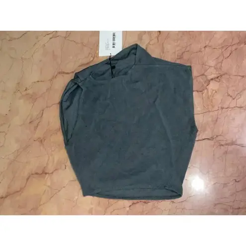 Jade Cropper Asymmetric Crop Top in Dye Grey XSmall New Womens Sleeveless Tank Gray Size XS