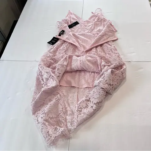 NWT Lulus One Wish Light Blush Pink Lace Sleeveless Midi Dress MEDIUM