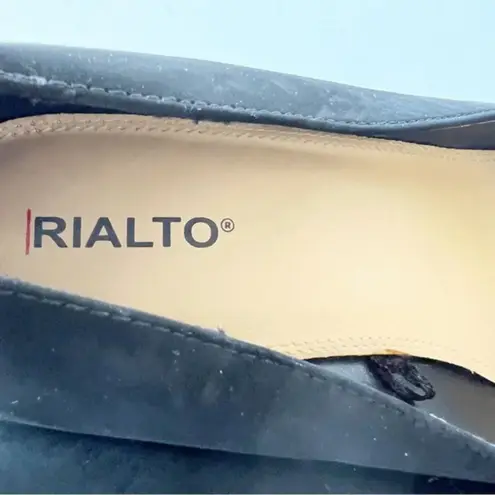 Rialto Freda Faux Suede Wedges Size 11 Black Round Toe Pump Witchy Goth Dark