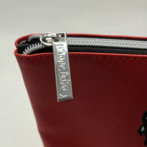 Marc Tetro Red White Black Westie Terrier Dog Striped Lined Clutch Makeup Pouch