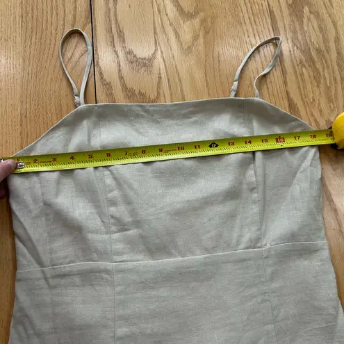 Elodie NWT Beige Linen Blend Dress Size Large Square Neckline Adjustable Straps