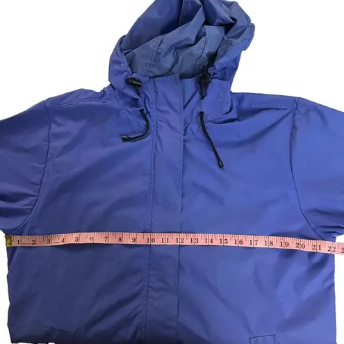 Lands' End Lands’ End Hooded Mesh Lined Blue Rain Jacket Sz Medium - Image 11