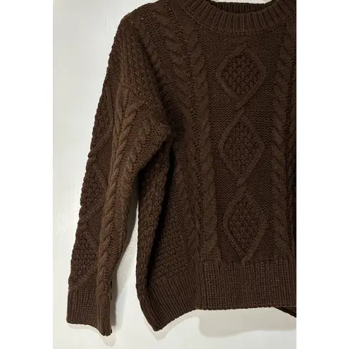Tuckernuck Hyacinth House Chocolate Cable Knit Verbier Sweater Size Small NWOT Brown