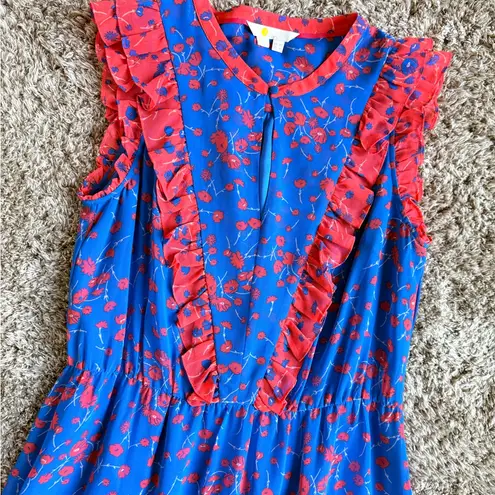 Boden Elise Midi Dress, Cyan Flower Meadow size 4 $179 Blue