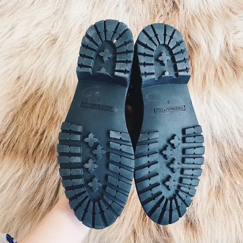 Bernardo Zoe Rain Boot Lug Sole Chelsea Rubber Ankle Bootie in Black