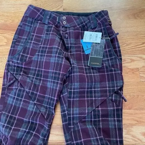 Capp3l Strada HD 11 Snowboard Ski Pants Women Small Plaid Waterproof Insulated Purple Size undefined