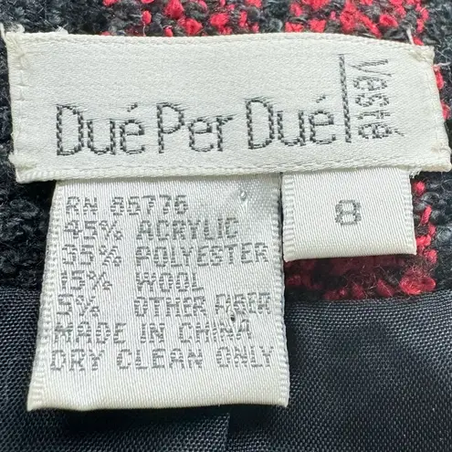 Vintage 90s Plaid Red Black Preppy Wool Blazer Jacket Career Office Collegiate 8