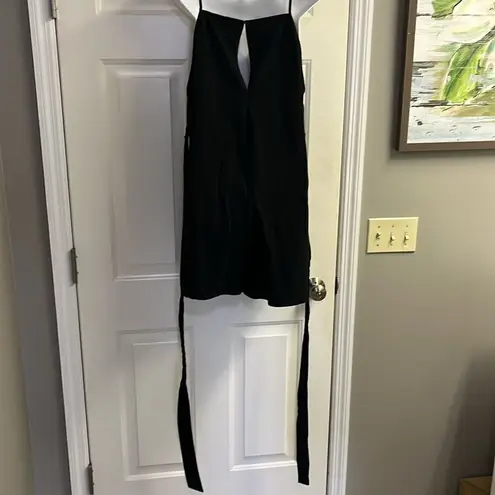 ZARA  Black Pull-On Spaghetti Strap Cotton Romper w/ Attached Belt Straps- Large - Image 12