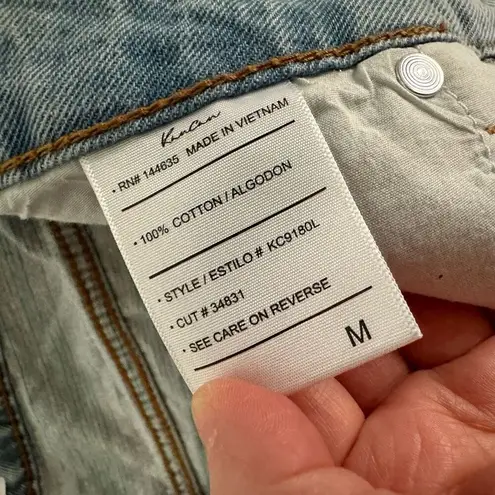 Kancan Women’s Blue Denim Medium Distressed Rainbow Jean Shorts New NWT