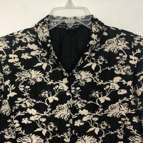 Ellen Tracy Lynda Allard for Linen Blend Floral Blazer Jacket Size 4