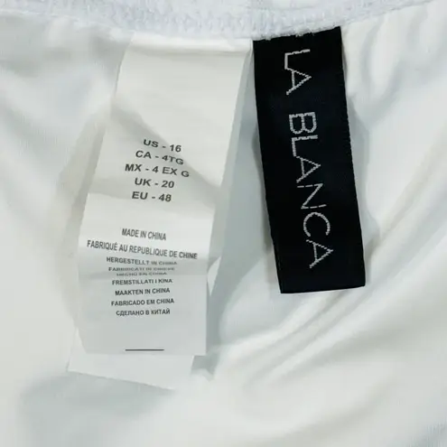 La Blanca SZ 16 Linea Costa Swim Bikini Bottoms Lined Foldover Waist White New