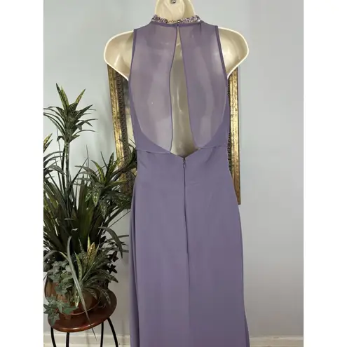 Bill Levkoff Maxi Gown 6 Purple Haze High Neck Bridesmaid Evening wear Formal - Image 5