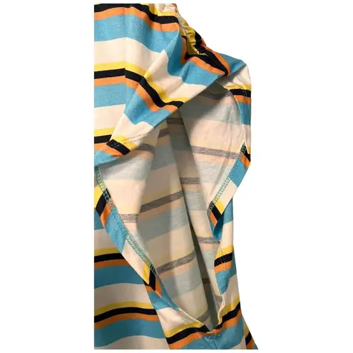 New AFRM Womens Size 3X Jorja Cropped Top Striped Ruched Cap Sleeves Multi