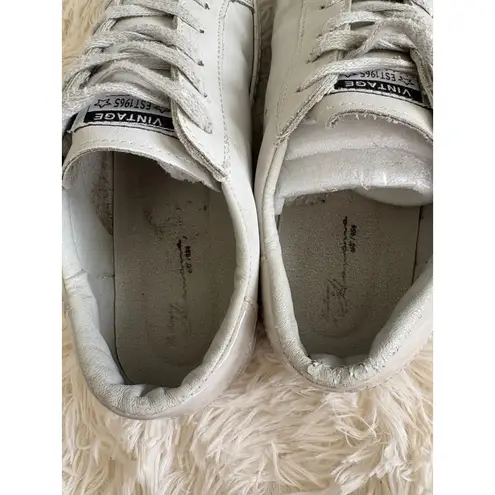 Vintage Havana Bianca Dip Grey Leather Star Sneakers Womens Size 7