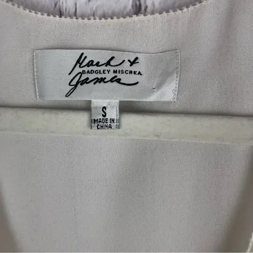 Badgley Mischka Mark and James by silk blouse with jeweled bird sz small