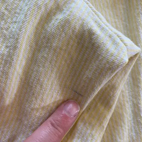 Chic Vintage Yellow Stripe Long Baggy Shorts Womens 12 White