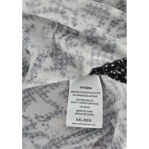 Mario Serrani Womens Top XXL Black Ivory Animal Print Long Sleeve Tee