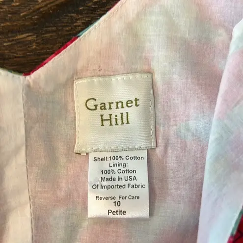 Garnet Hill Petite 10 Rose Floral Sleeveless Dress Sheath A-Line