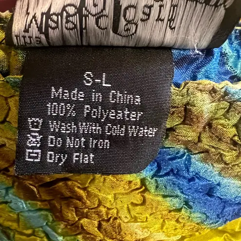 Reversible Vibrant Blue and Yellow Women's Magic Scarf Lightweight Jacket Sz S