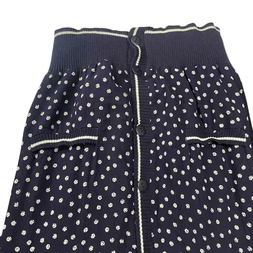 Evan Picone Women's Vintage 80s Navy White Preppy Twee Button Up Cardigan Small - Image 4