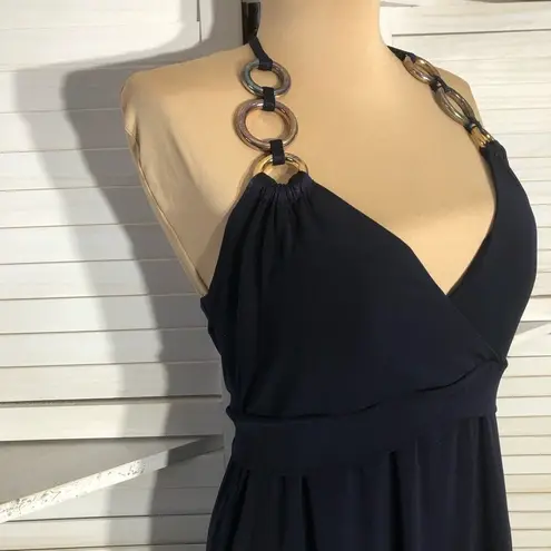 Boston Proper Navy Blue Halter A Line Dress Size 6