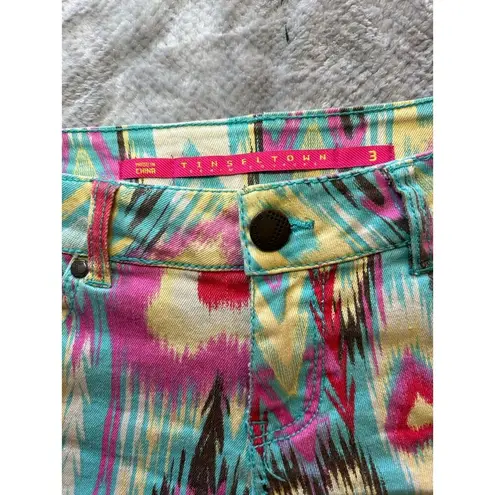 Tinseltown y2k Tribal Print Denim Shorts