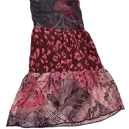 Johnny Was Jade Toledo Tiered Sleeve Silk Printed Blouse NWT