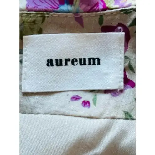 Aureum Talia Muted floral print Collared amino Dress size L Purple Size L